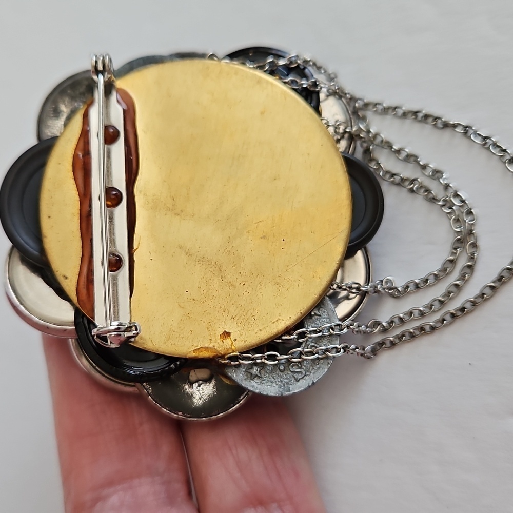 Silvertone Decorative Multi Button 2 1/2"Dia. Bro… - image 6